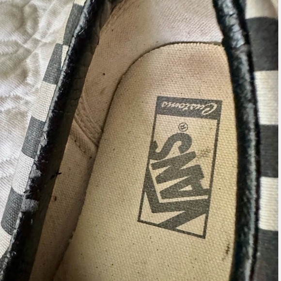 VANS ERA Black and White Checkerboard with Black Toe CUSTOMS Men’s 11 - Picture 8 of 10